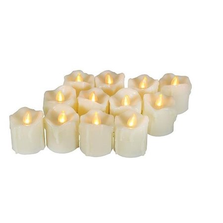 ECOGECKO EcoGecko 88123-12 1.5 x 2 in. Flameless LED Battery Votive Candles with Timer Realistic Flickering Battery Operated - 12 Piece 88123-12